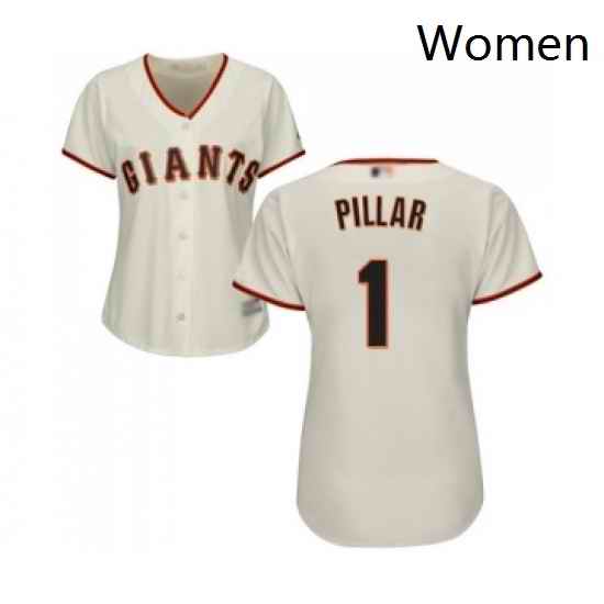 Womens San Francisco Giants 1 Kevin Pillar Replica Cream Home Cool Base Baseball Jersey